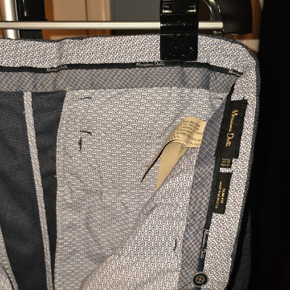 Massimo Dutti Navy Geometric Trousers
